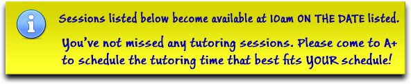 Tutoring schedule notice